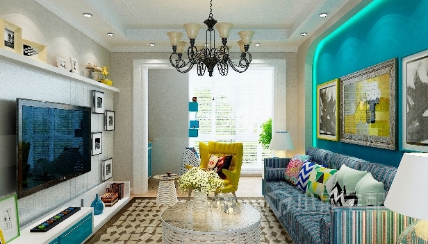 86.7㎡/三室兩廳兩衛(wèi)/地中海